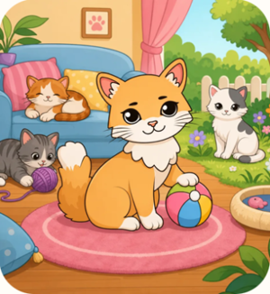 Cats coloring pack: a cat in soft colors