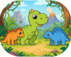 A colored-in dinosaur picture
