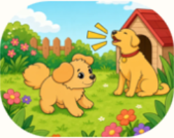 Little Puppies coloring pack: colored-in puppies